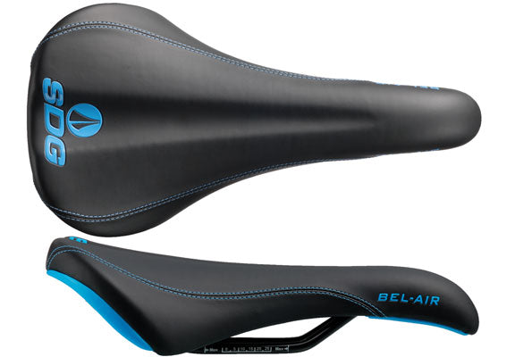 SDG Bel-Air RL saddle, Steel rails - blk/cyan