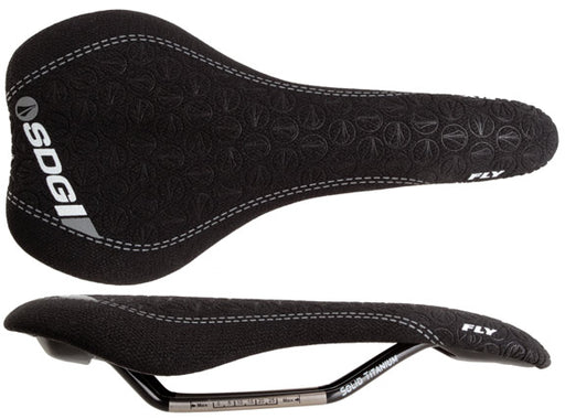 SDG Ti-Fly saddle, Solid Ti rail - black Kev.