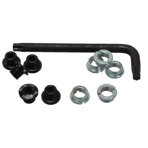 Sugino Alloy outer chainring bolt set, single - black
