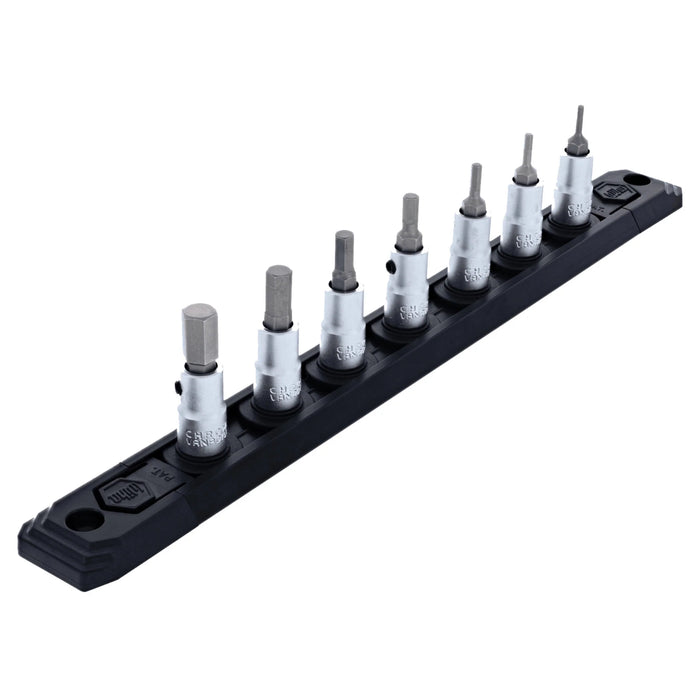 Wiha Tool Hex Socket Set, 1/4" Drive, Metric 2-8mm, set/7