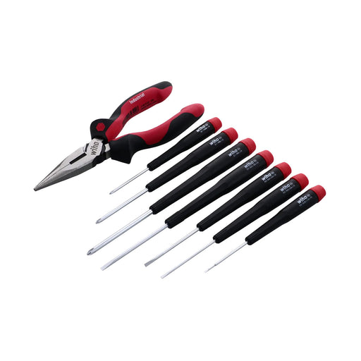 Wiha Tool Precision Slotted/Phillips Screwdrivers/Pliers, 8/Set