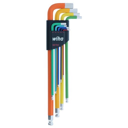 Wiha Tool Metric Ball End Color Coded Hex L-Key, 9 Piece