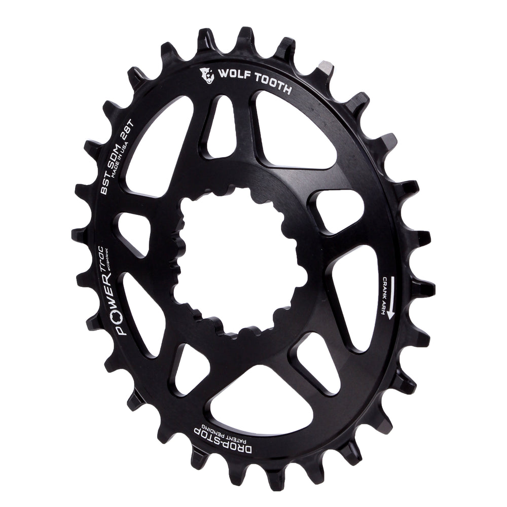 Wolf Tooth Components Powertrac Elliptical Drop-Stop Chainring: 28T SRAM