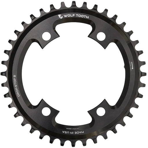 Wolf Tooth Components 107 BCD Road Chainring (Flat Top), 38T - Blk