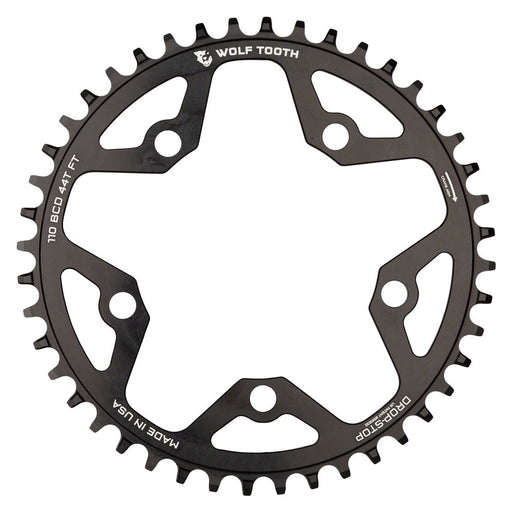 Wolf Tooth Components 5x110BCD CX/Road (Flat Top) Chainring, 44T - Blk