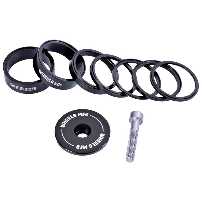 Wheels Mfg StackRight Essential Headset Spacer Kit, 1-1/8" Black