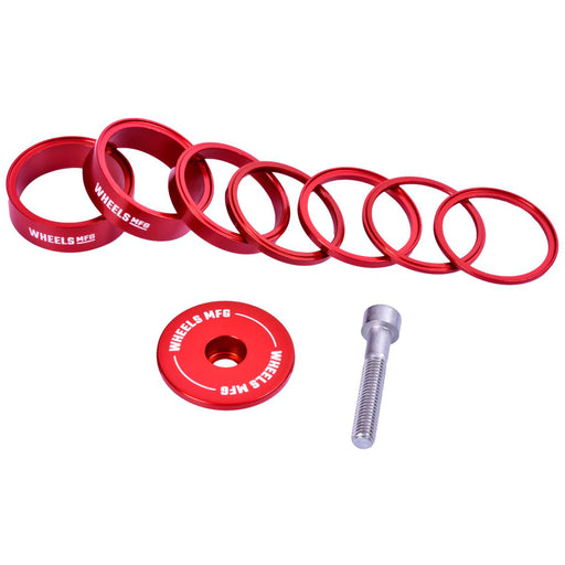 Wheels Mfg StackRight Essential Headset Spacer Kit, 1-1/8" Red