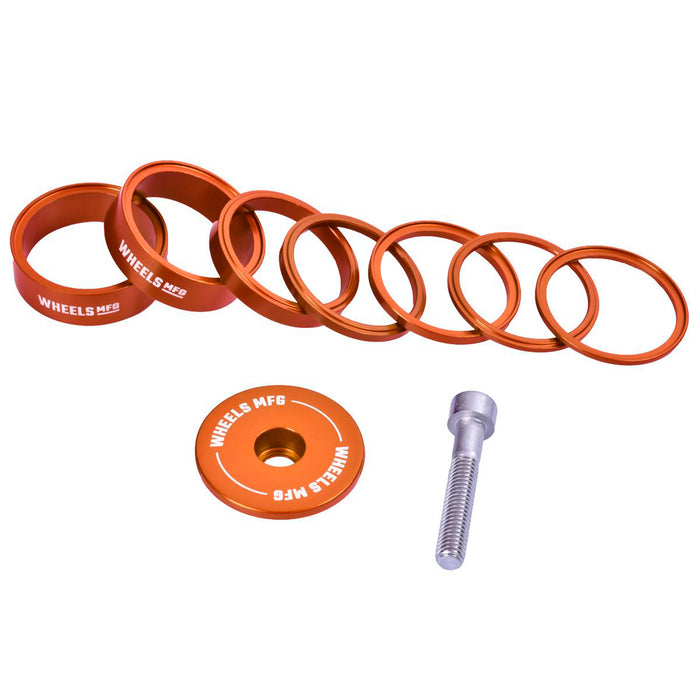 Wheels Mfg StackRight Essential Headset Spacer Kit, 1-1/8" Orange