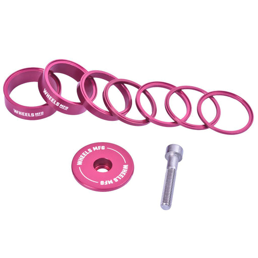 Wheels Mfg StackRight Essential Headset Spacer Kit, 1-1/8" Pink