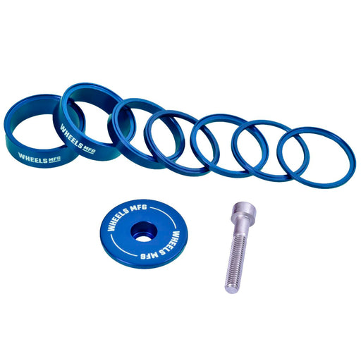 Wheels Mfg StackRight Essential Headset Spacer Kit, 1-1/8" Blue