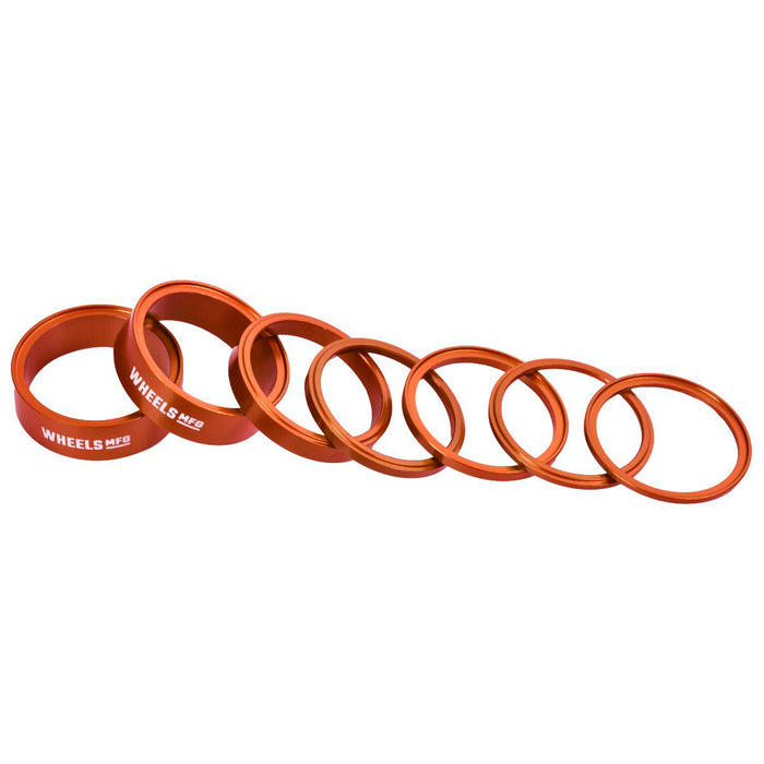 Wheels Mfg StackRight Headset Spacer Kit, 1-1/8" Orange