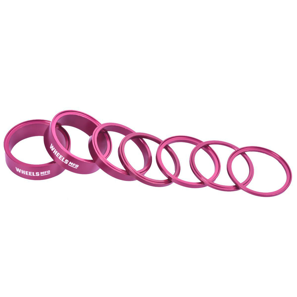 Wheels Mfg StackRight Headset Spacer Kit, 1-1/8" Pink