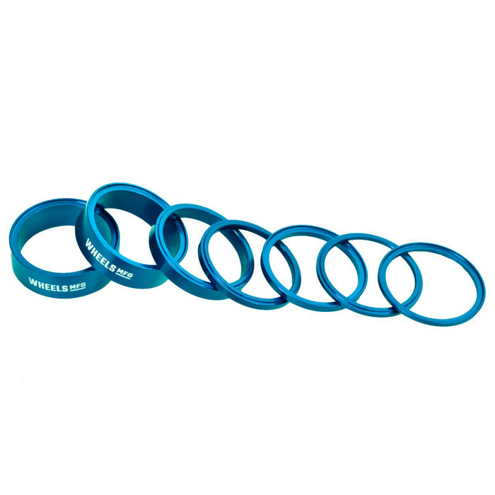 Wheels Mfg StackRight Headset Spacer Kit, 1-1/8" Teal