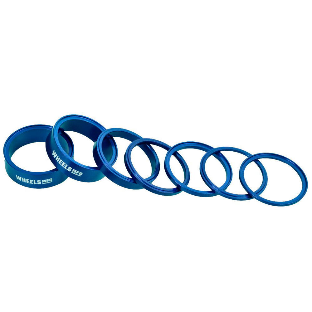 Wheels Mfg StackRight Headset Spacer Kit, 1-1/8" Blue