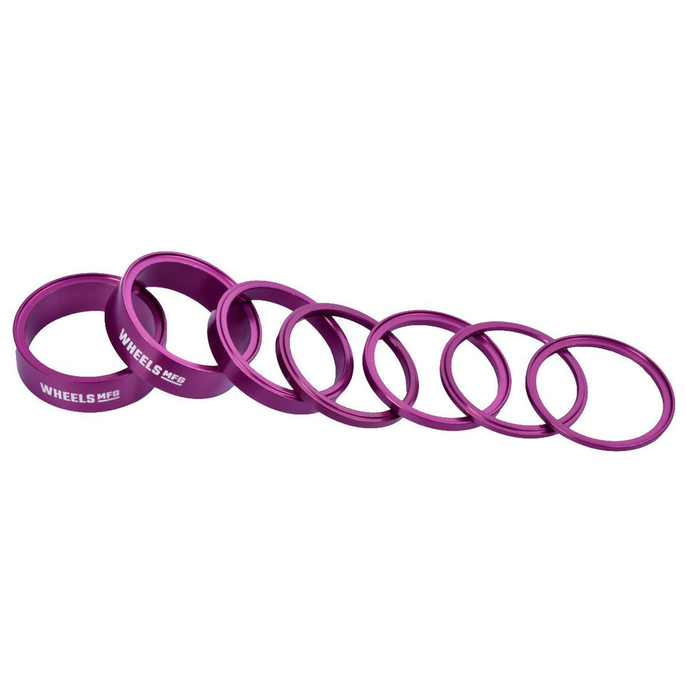 Wheels Mfg StackRight Headset Spacer Kit, 1-1/8" Purple